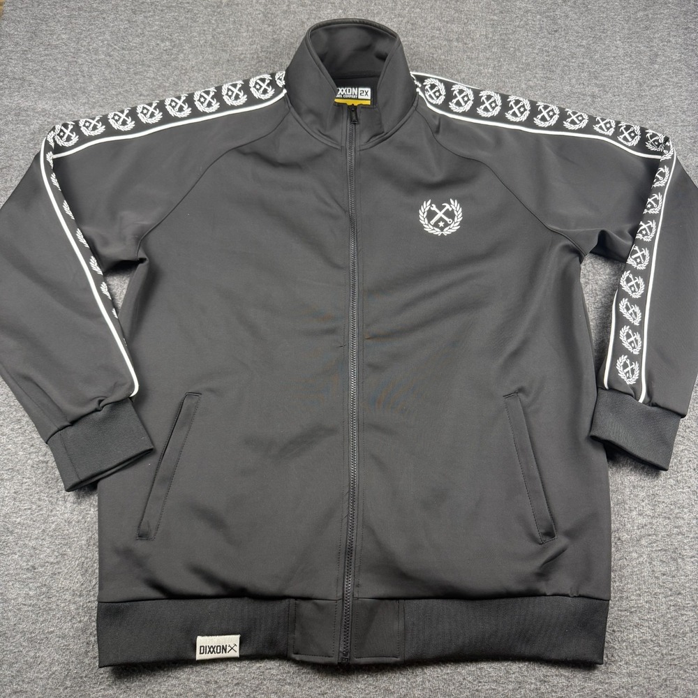 DIXXON Flannel Co. Jacket Mens 2XL Black RUN DFC Zip Track Long Sleeve Running